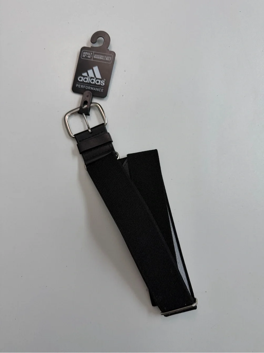 Adidas Baseball Belt Adjustable 32”-46” Stretch Elastic Adult Black Silver